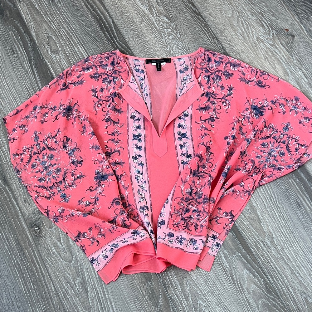 BCBG maxazria women’s floral sheer top - Picture 5 of 6